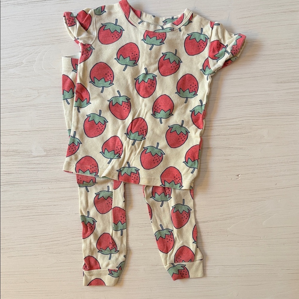 GAP Kids Strawberry Print Pajama Set - Red and Cream
